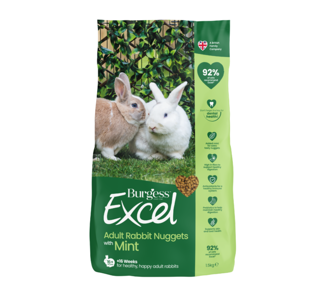 burgess excel adult rabbit nuggets with mint 1.5 kg sharpes feed barn wellington